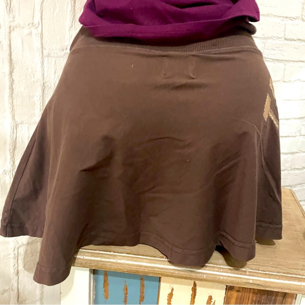 Banana Moon Tropic Paradise Brown Flared Mini Skirt Women's Size M Y2K NEW! - Picture 3 of 6